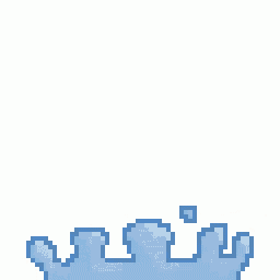 a pixel art illustration of a wave with bubbles on a white background .