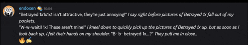 a screenshot of a text message from endoxen dated 1804