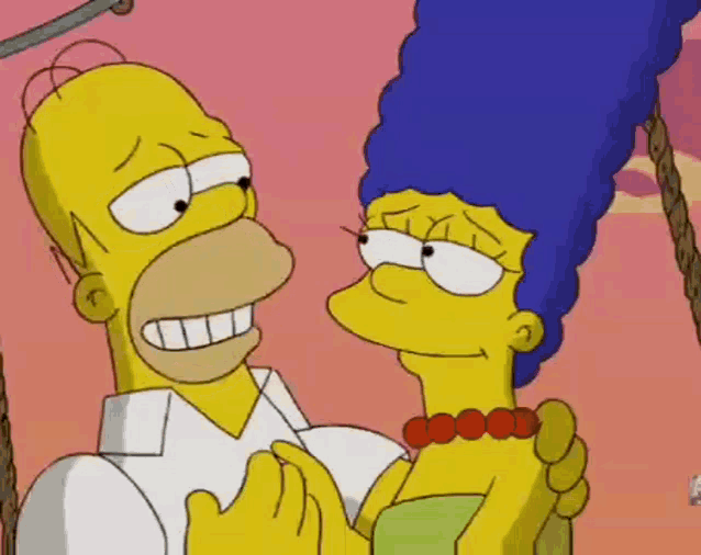 homer simpson and marge simpson are looking at each other