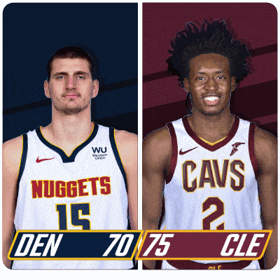 two basketball players from the nuggets and cavs