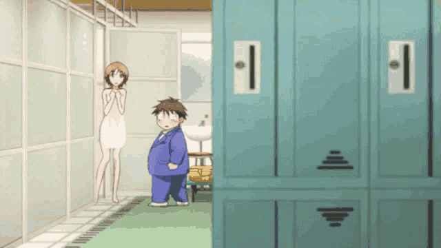 a girl in a white towel stands next to a boy in a suit