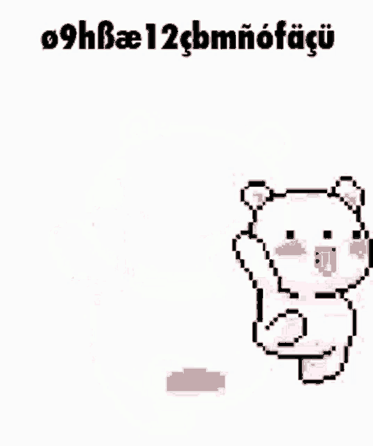 a pixel art of a bunny holding a pink heart .