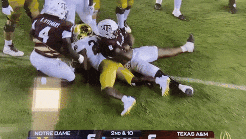 a football game between notre dame and texas a&m is underway