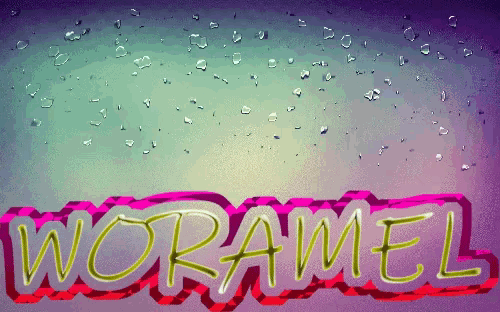 the word woramel that is on a window