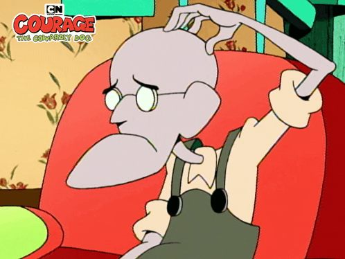 Scratching My Head Eustace Bagge GIF - Scratching My Head Eustace Bagge Courage The Cowardly Dog GIFs
