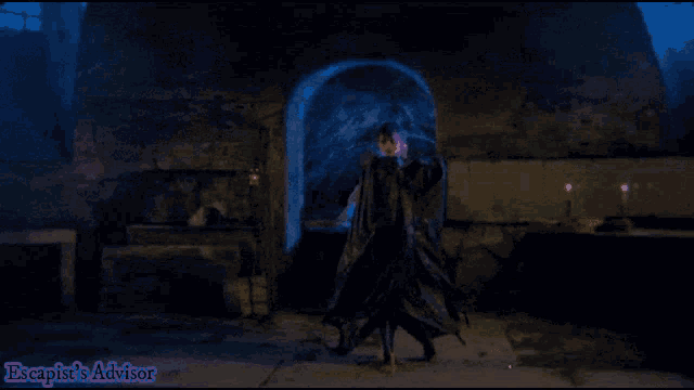 escapist 's advisor shows a person in a black cape