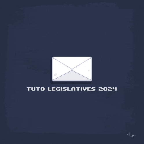 a pixel art illustration of an envelope and a sign that says " ront oppulair "