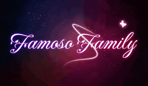 a famousa family logo with a butterfly in the middle