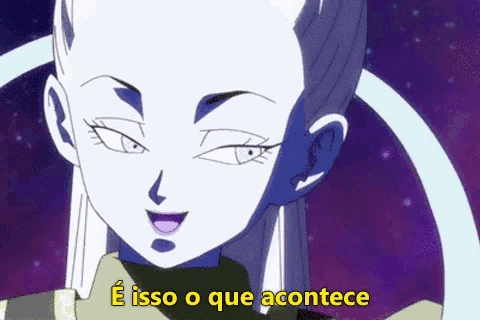 a cartoon of a woman with the words e isso o que acontece below her
