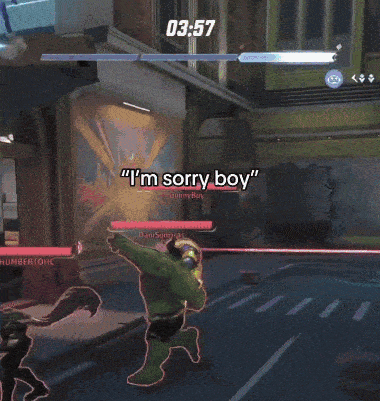 a screenshot of a video game says " i 'm sorry boy " at the bottom