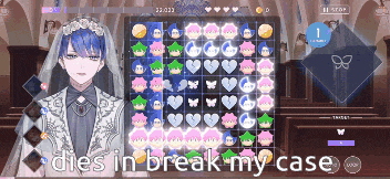 a man in a bride 's outfit is playing a game that says ' dies in break my case '
