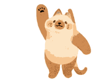 a cartoon cat is standing in a hole and waving his paw .
