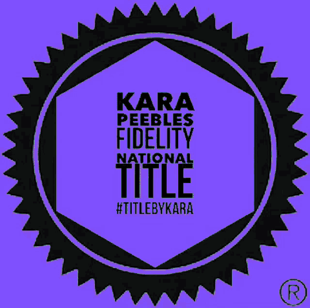 a blue logo that says kara pebbles fidelity national title