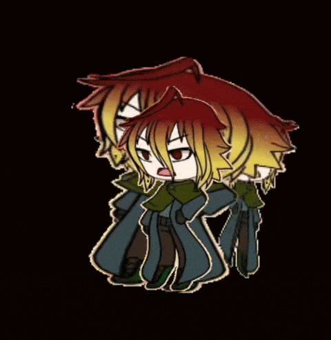 a drawing of a girl with red hair and a scarf around her neck
