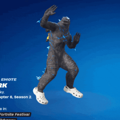 a video game character is wearing crocs and has a pokemon on his back
