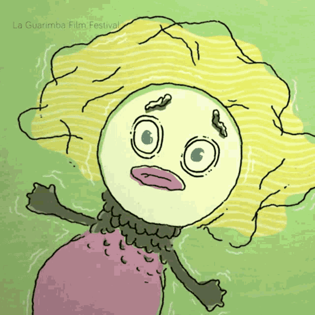 a drawing of a cartoon character with the words la guarimba film festival on the bottom right
