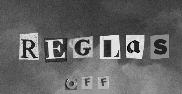 the word reglas is cut out of a newspaper
