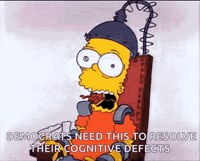 a cartoon of bart simpson sitting in a chair with a chainsaw .