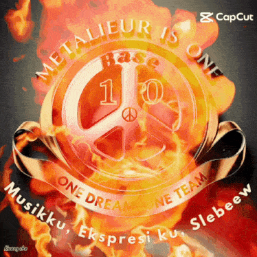 a peace sign with the words metallieur is one on it