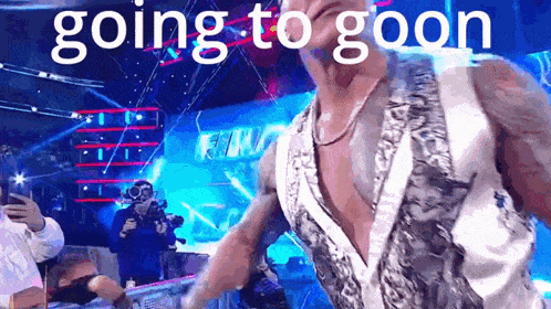 a man in a wrestling ring is going to goon