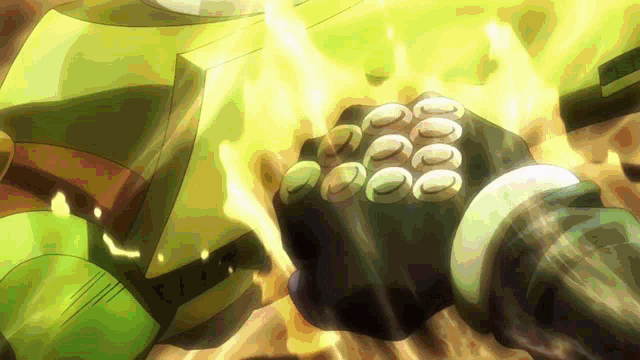 a close up of a person 's fist with a glove on it