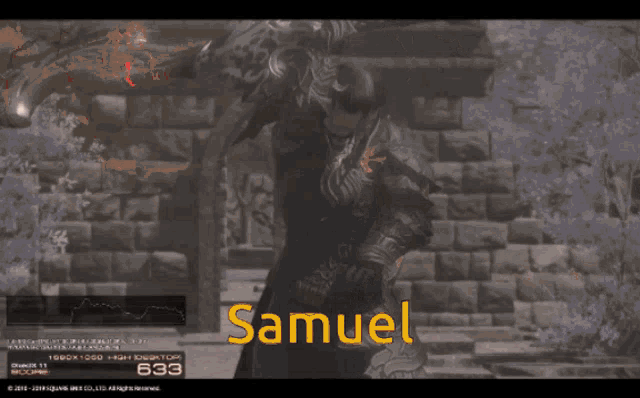 samuel is the name displayed on the screen