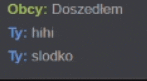 a blurred image of a text that says obcy doszedlem ty : hi hi ty : słodko