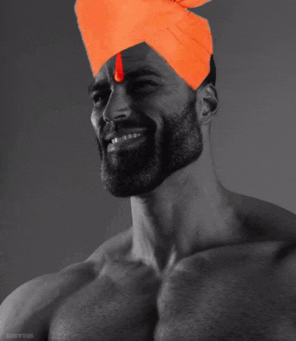 a man with a turban on his head and the words keshaw is back below him