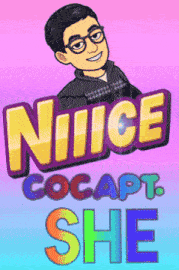 a cartoon of a man with the words nice cocapt she behind him