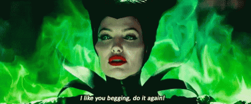a close up of a woman 's face with a green background and the words `` i like you begging , do it again ''