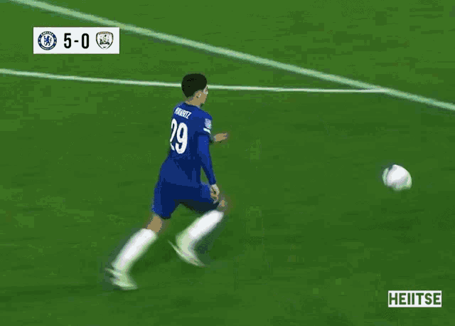 a soccer player with the number 29 on their jersey