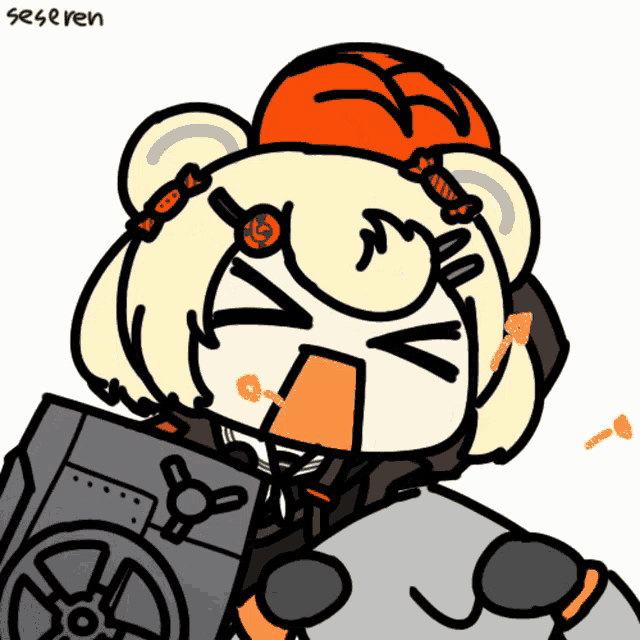 a drawing of a girl with the name seseren on the bottom right