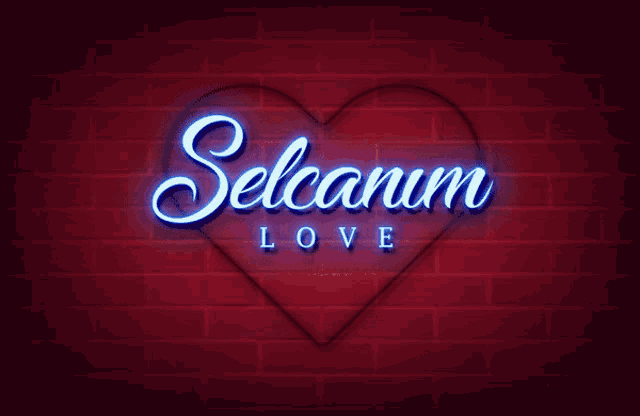 a neon sign that says selenium love in a heart