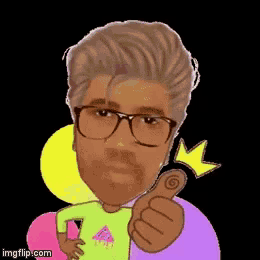 a cartoon of a man giving a thumbs up sign