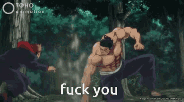 a picture of a man with the words fuck you written on it