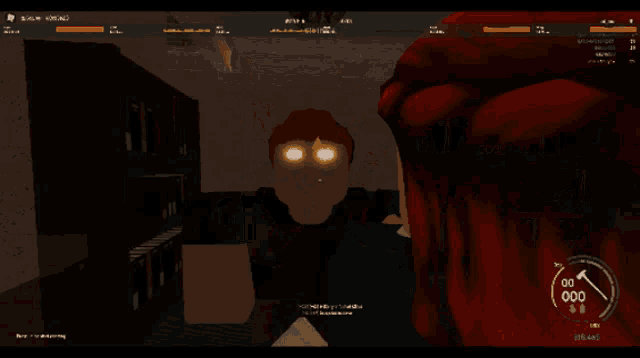 a screenshot of a video game with a person 's face and a clock that says 00 000