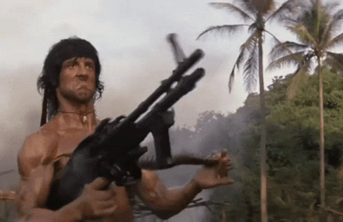 Rambo First Blood GIF - Rambo First Blood Machine Gun GIFs