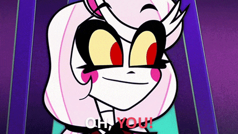 a close up of a cartoon character with the words oh you behind her