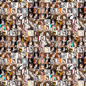 a collage of images of a woman 's face and a man 's face