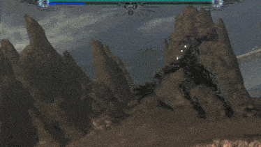 a video game screen shows two characters fighting each other with a glowing light behind them