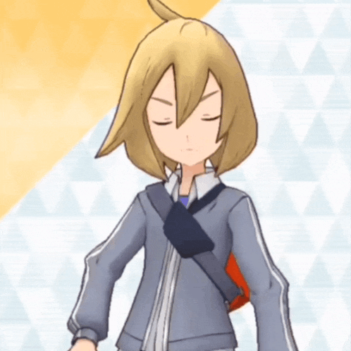 a girl with blonde hair is wearing a gray jacket