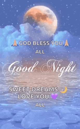a god bless you all good night sweet dreams love you all greeting card