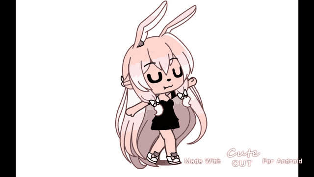 a drawing of a girl with pink hair and bunny ears made by cute cut for android