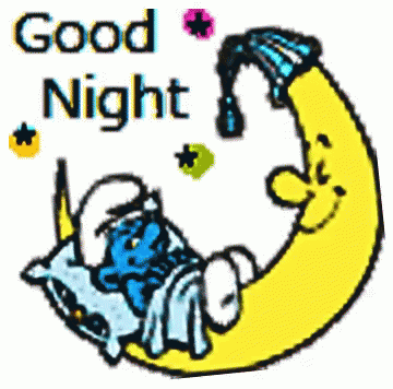 Goodnight Smurf GIF - Goodnight Smurf Moon GIFs