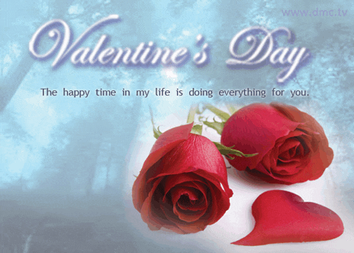 a valentine 's day greeting card with roses and hearts