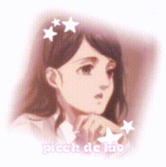 a picture of a girl with stars in her hair and the words picch de fao
