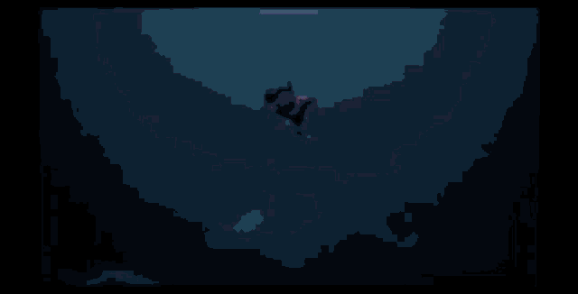 a pixel art drawing of a person swimming in the ocean