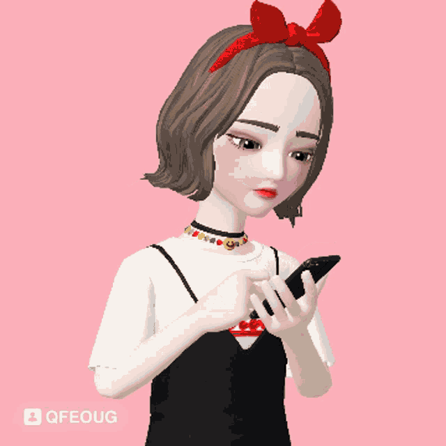 a girl wearing a white shirt that says love holds a cell phone