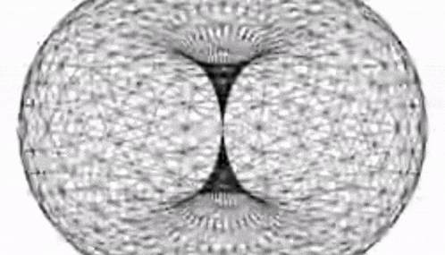 a black and white drawing of a circular object with a hole in the middle .