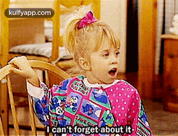 a little girl is sitting in a wooden chair and saying `` i can 't forget about it '' .